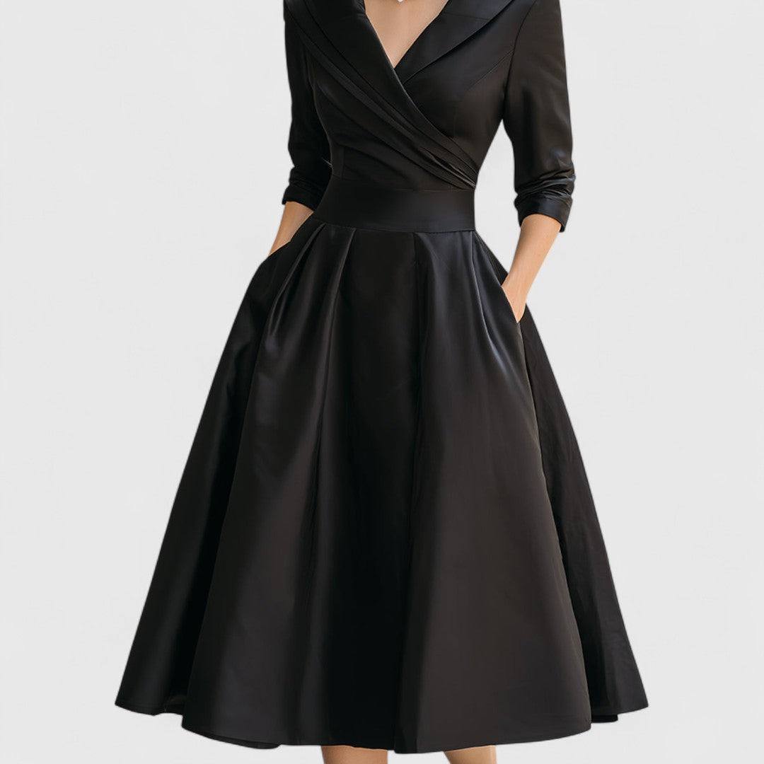 Rosalie - Elegant Collared Midi Dress