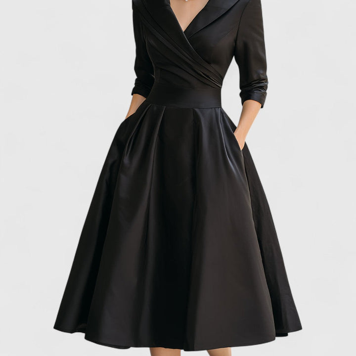 Rosalie - Elegant Collared Midi Dress
