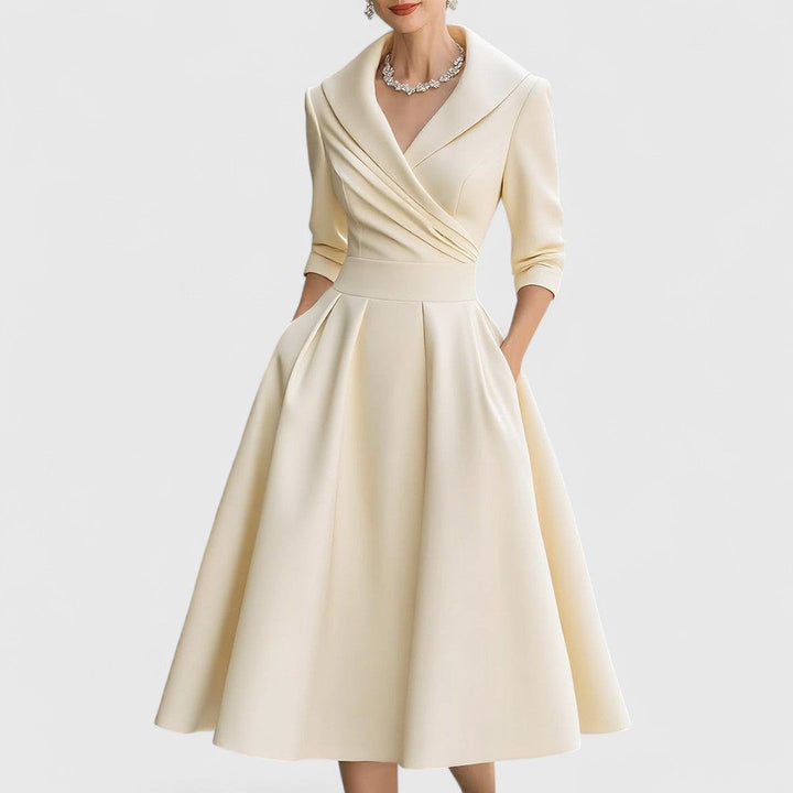 Rosalie - Elegant Collared Midi Dress