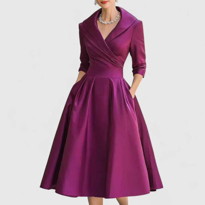 Rosalie - Elegant Collared Midi Dress