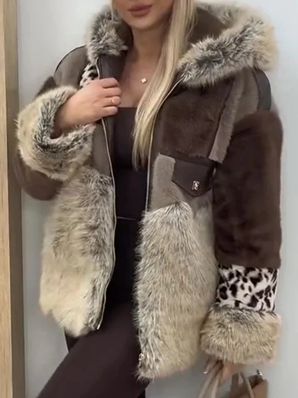 Jackie - Vintage Print Fur Jacket