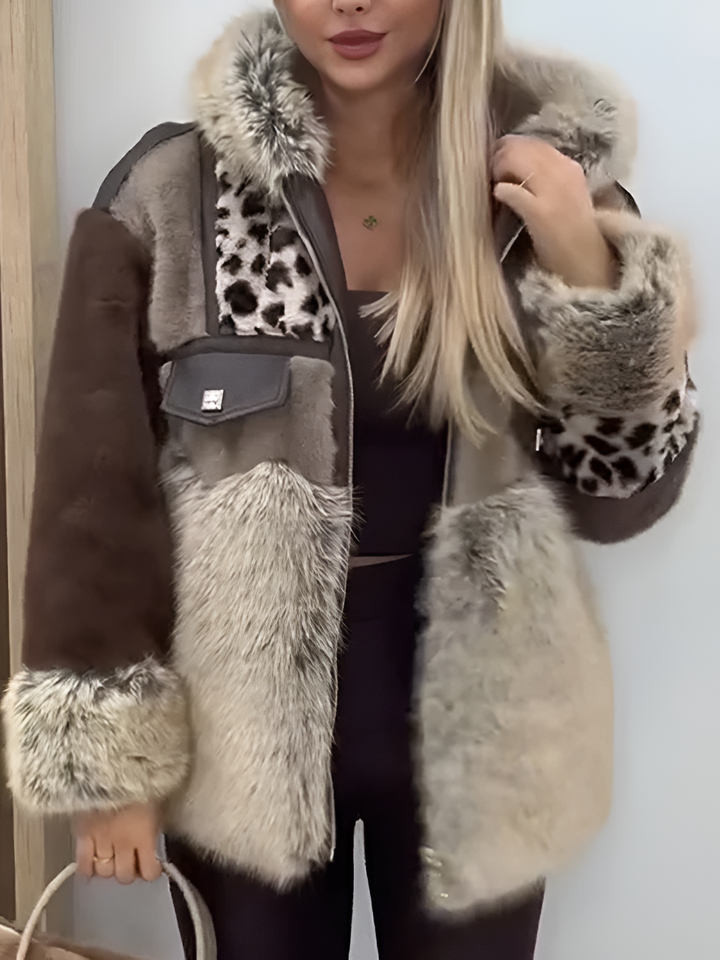 Jackie - Vintage Print Fur Jacket