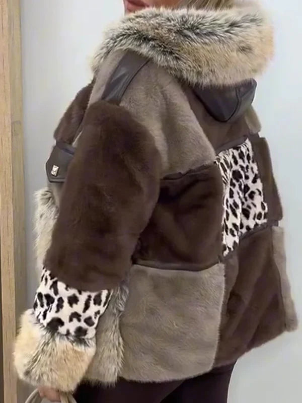 Jackie - Vintage Print Fur Jacket