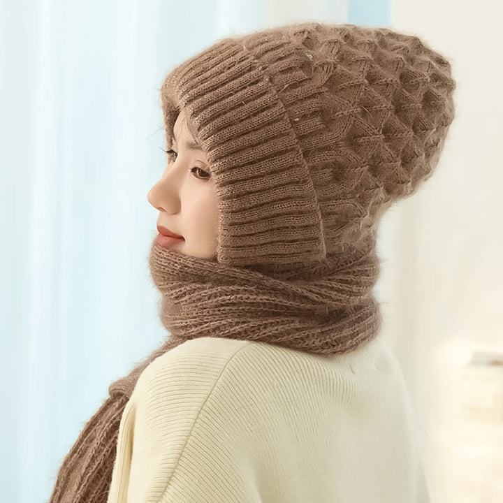 Cristy - Warm Winter Bonnet with Scarf