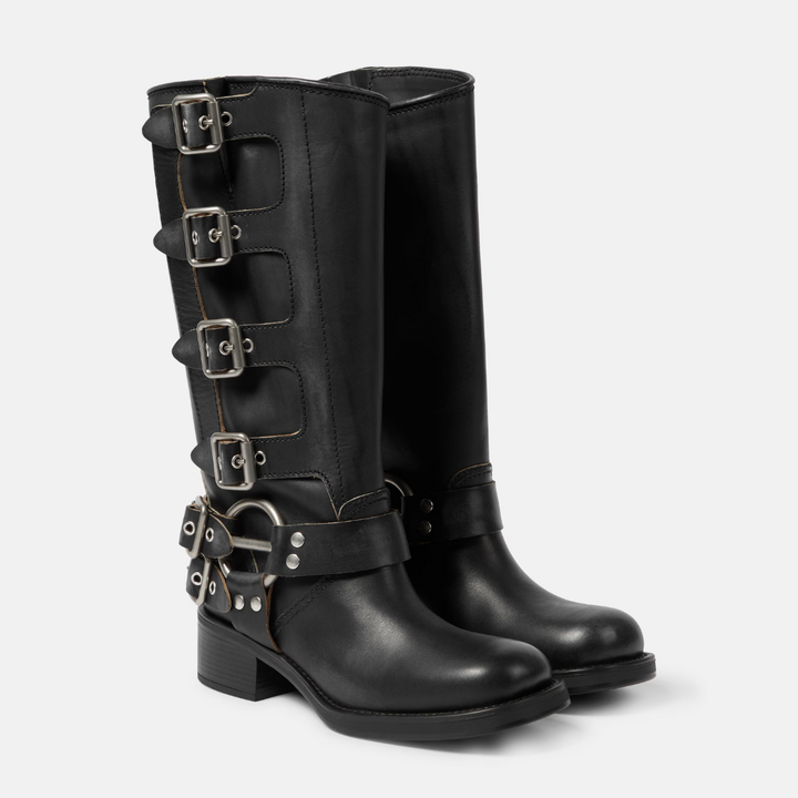 Hailey - Vintage Buckled Boots