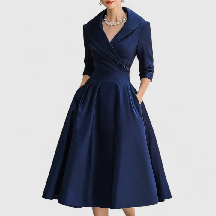 Rosalie - Elegant Collared Midi Dress