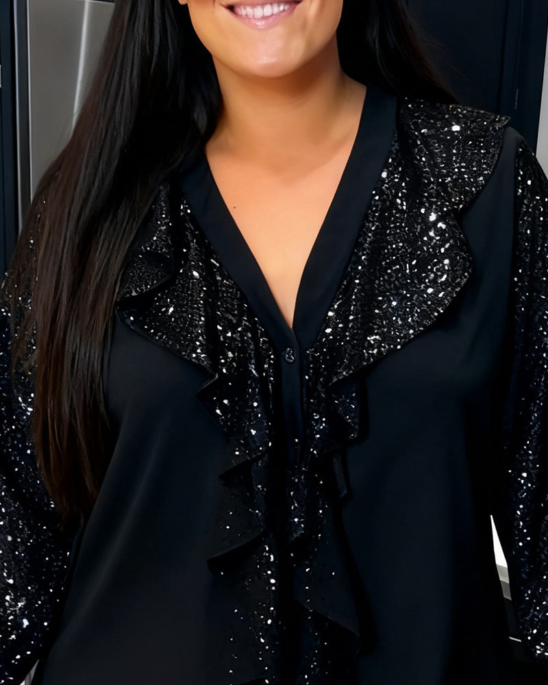 Mika - Elegant Longsleeve V-neck Blouse