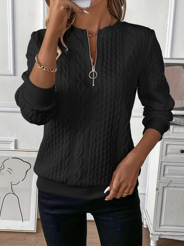 Minda - Casual Quarter Zip Sweater