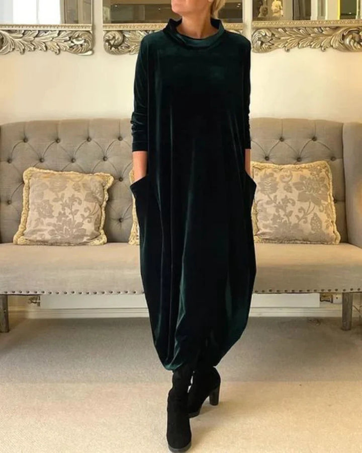 Aria - Elegant Velvet Midi Dress