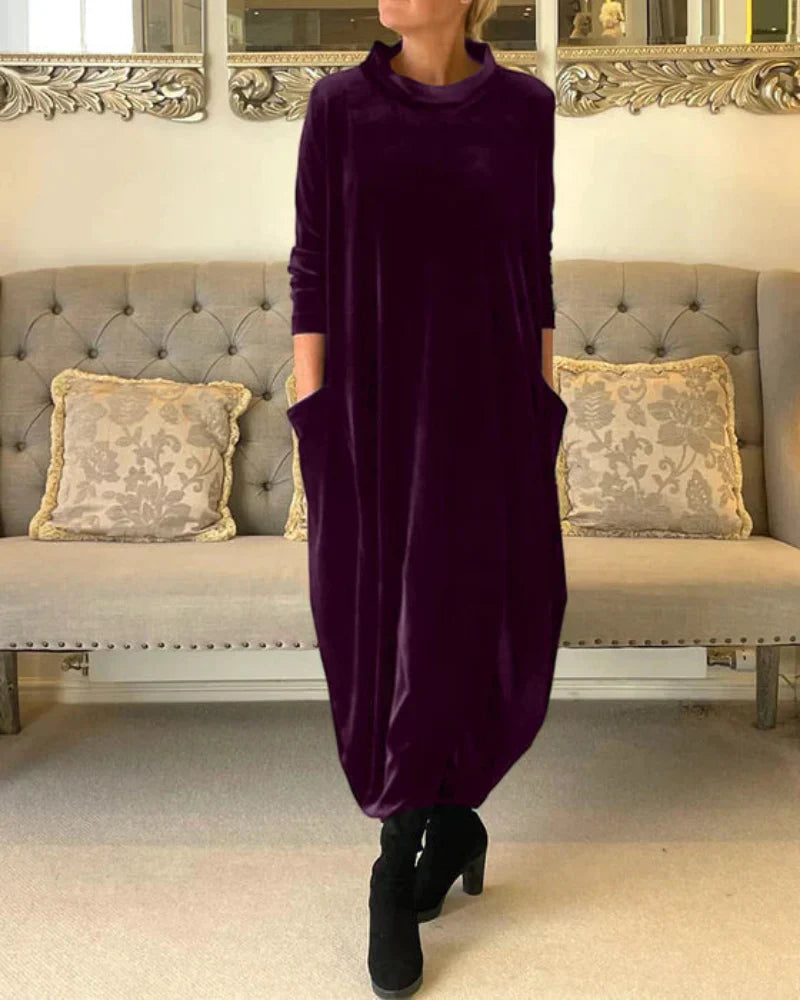 Aria - Elegant Velvet Midi Dress