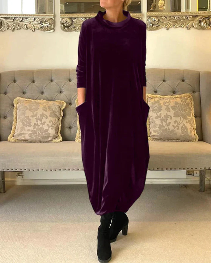 Aria - Elegant Velvet Midi Dress