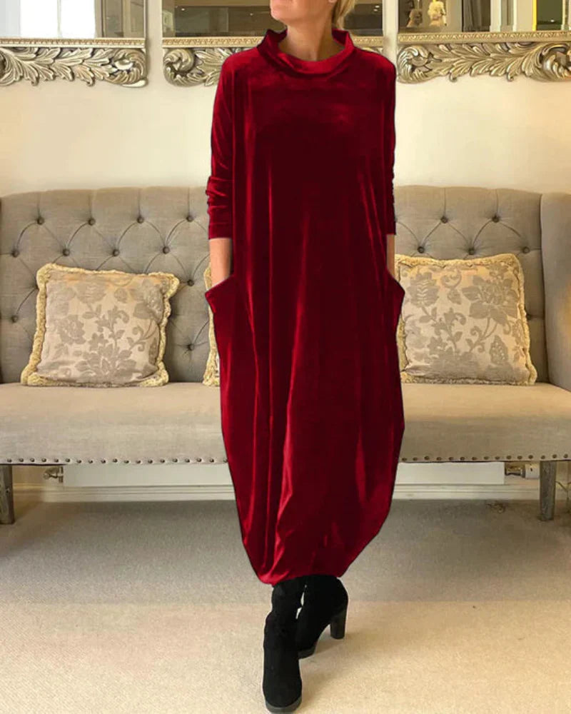 Aria - Elegant Velvet Midi Dress