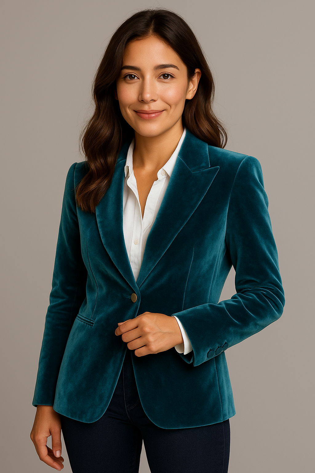 Noria - Elegant Velvet Blazer