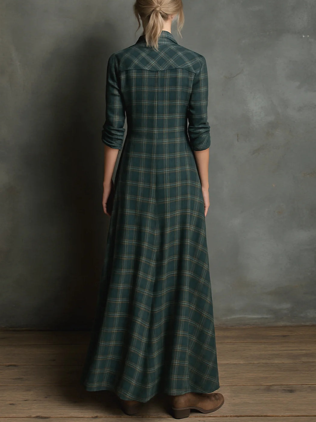 Diane - Vintage Plaid Maxi Dress