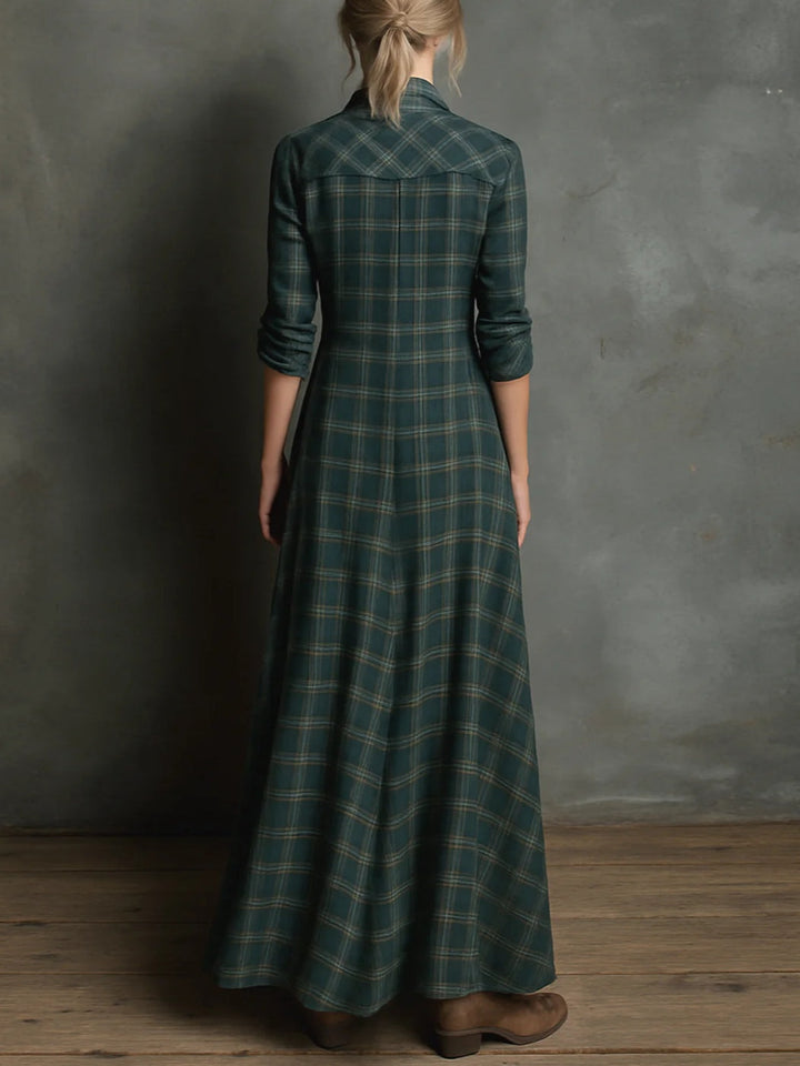 Diane - Vintage Plaid Maxi Dress