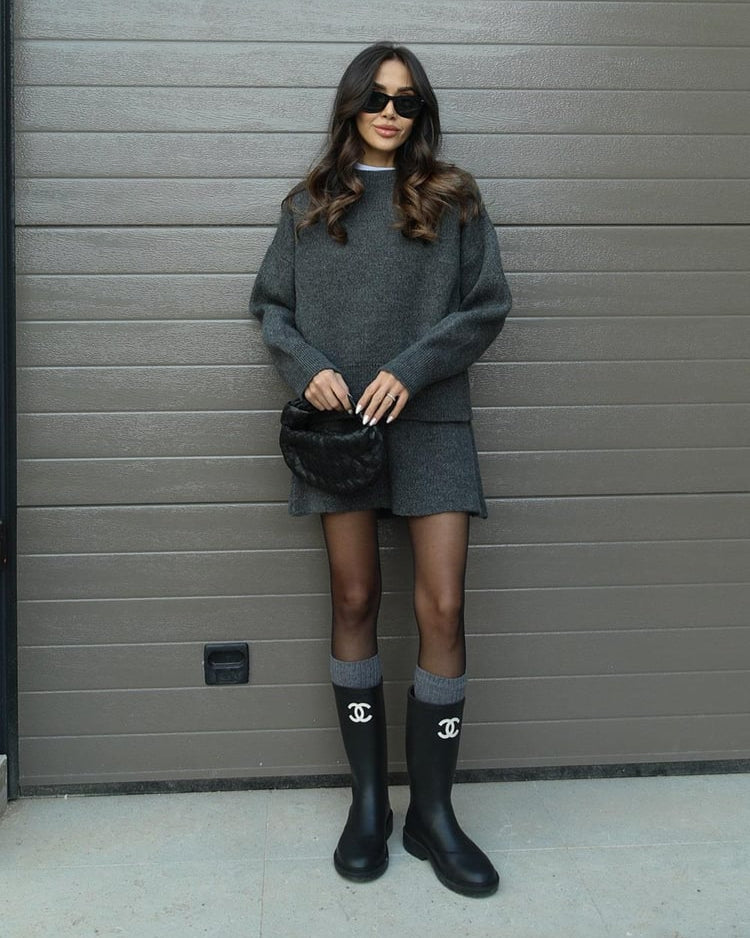 Lara - Elegant Knitted Sweater and Skirt Set