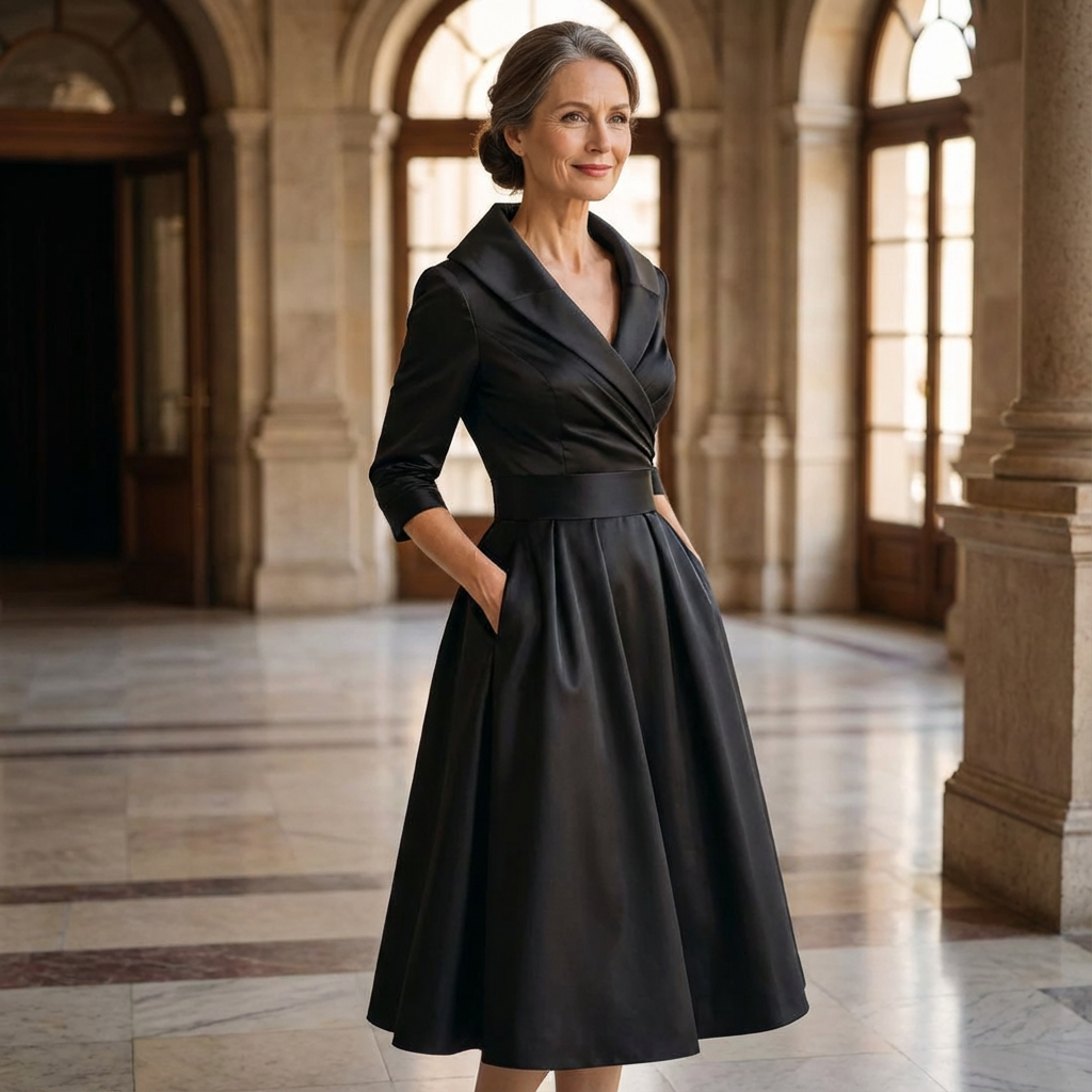 Rosalie - Elegant Collared Midi Dress