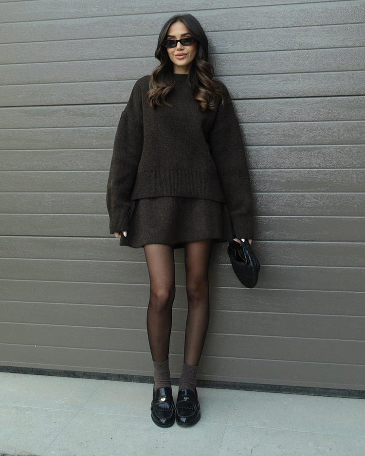 Lara - Elegant Knitted Sweater and Skirt Set