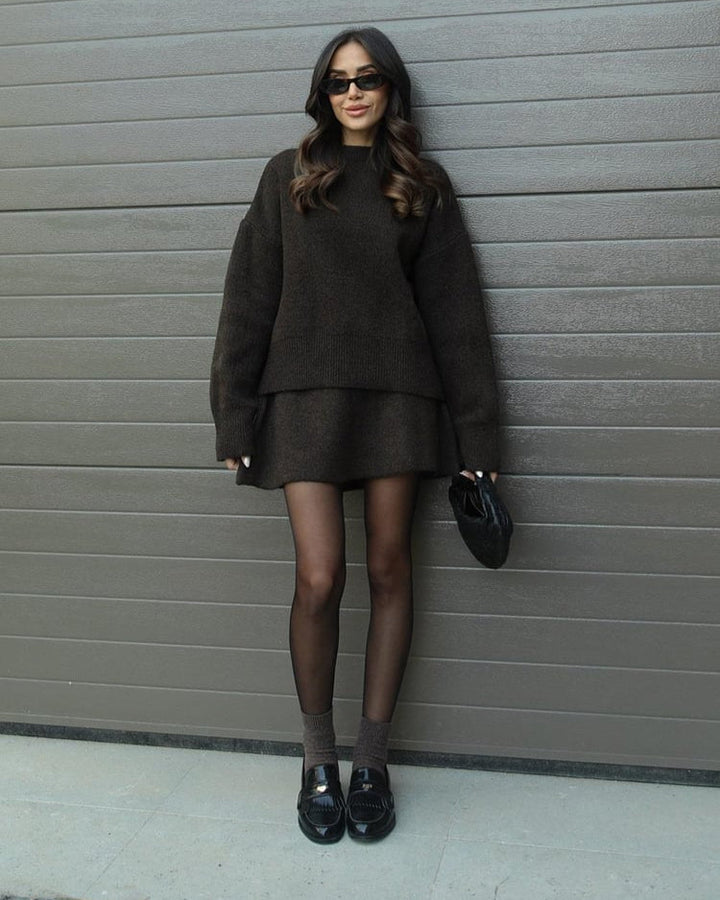 Lara - Elegant Knitted Sweater and Skirt Set