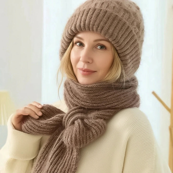 Cristy - Warm Winter Bonnet with Scarf