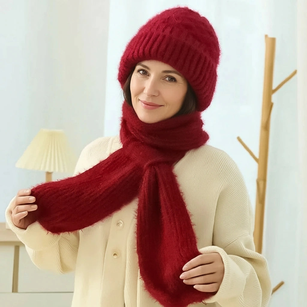 Cristy - Warm Winter Bonnet with Scarf