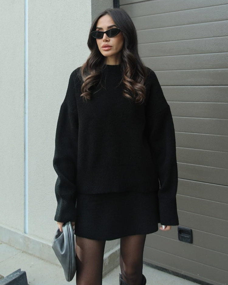 Lara - Elegant Knitted Sweater and Skirt Set