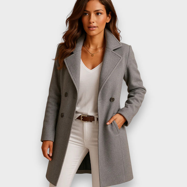 Nora - Elegant Long Coat with Pockets
