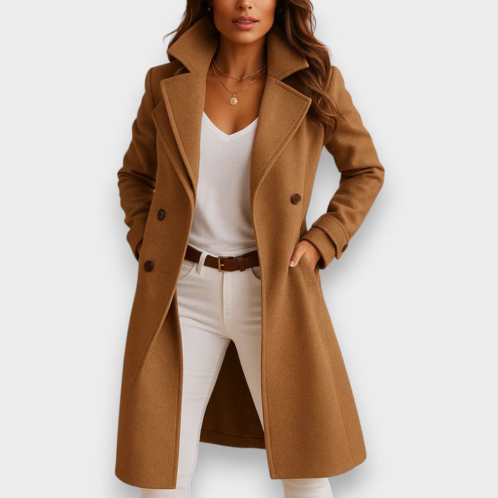 Nora - Elegant Long Coat with Pockets